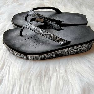 Volatile Wedge Snakeskin Sandals